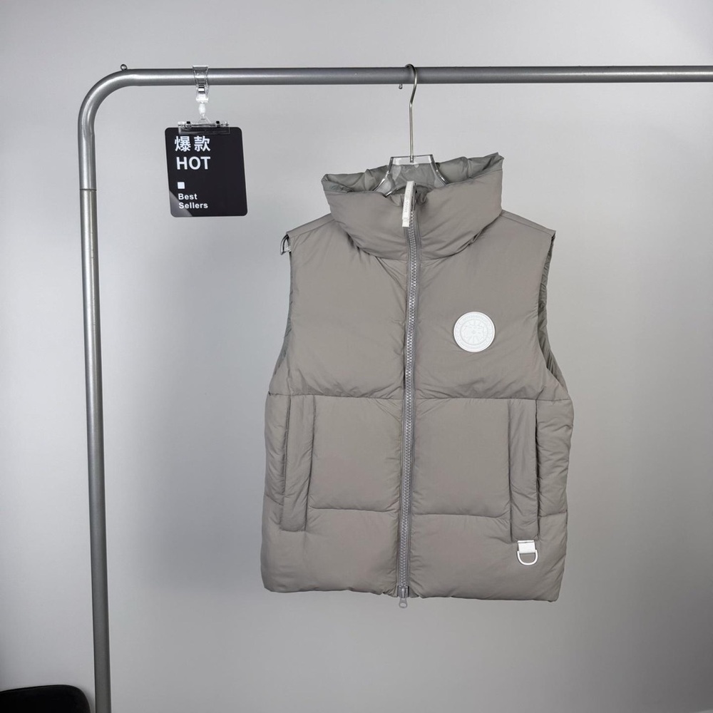 Gray Puffer Vest with Logo